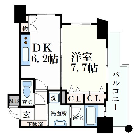 元町駅 徒歩5分 6階の物件間取画像